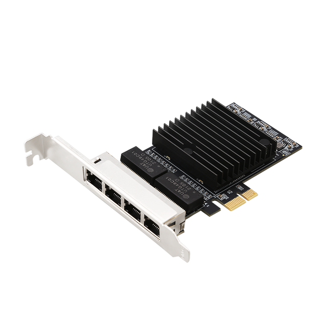 PCIe1X 1G 4Port Lan Card  NIC PCI-Express to 10 /100/1000M Ethernet Quad Lan Adapter Card 1000mbps Intel/I82571 for Server