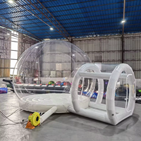Dôme de bulle transparent gonflable pour enfants, maison de ballons, igloo en cristal, tente transparente avec ventilateur intégré, plus de 12 pieds, imprimé en sérigraphie, fête