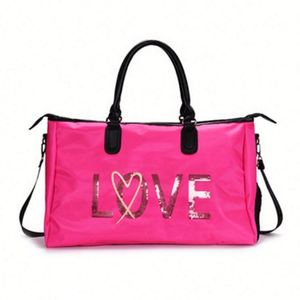 Sac de voyage court pour femme, motif lettres 'Love', sac de sport et de fitness, sac de week-end portable pour femme - Product Image 1