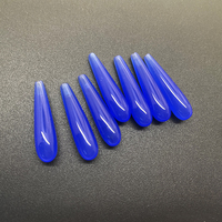 Pierre en verre multicolore longue et fine de 25x6mm pour boucles d'oreilles tendance