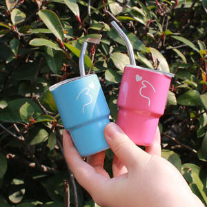 2oz 3oz Mini gobelet thermique en acier inoxydable tasse personnalisée double paroi Mini gobelet verre à liqueur avec paille en métal et couvercle - Product Image 5