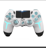 Manette de jeu sans fil Bluetooth pour PS4 et Switch, avec éclairage RGB et double vibration, compatible PC et multiplateforme