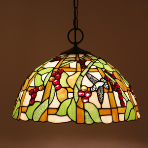 Stile Tiffany lampada a sospensione in vetro colorato multicolore <span class=keywords><strong>cappello</strong></span> <span class=keywords><strong>lampadario</strong></span> <span class=keywords><strong>per</strong></span> sala da pranzo luce lampadari luci a sospensione - Product Image 4