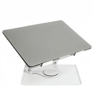 Support métallique pliable portable avec deux grands ventilateurs, support en acier réglable en hauteur, rotation à 360 degrés pour ordinateurs portables de 10 à 15,6 pouces - Product Image 3