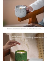 Bougie artisanale moderne de luxe en cire de soja avec pot en céramique, mèche en bois, parfum floral et végétal, non toxique pour la décoration de la maison