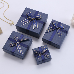 Wholesale Supplier Square Lid-and-base Jewelry <b>Box</b> Eco-friendly Custom Logo Jewelry <b>Box</b> with Sponge Lining for <b>Earrings</b> Necklace - Product Image 3
