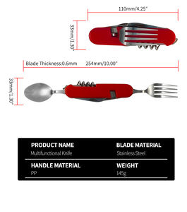 ชุดช้อนส้อมอเนกประสงค์6-in-1สำหรับตั้งแคมป์พร้อมกระเป๋าใส่ - Product Image 6