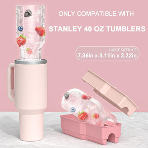 Sinh thái thân thiện <span class=keywords><strong>Silicone</strong></span> <span class=keywords><strong>Ice</strong></span> khuôn dễ dàng để làm sạch <span class=keywords><strong>Ice</strong></span> <span class=keywords><strong>Cube</strong></span> khay Tương thích với Stanley 40oz cốc cốc - Product Image 3