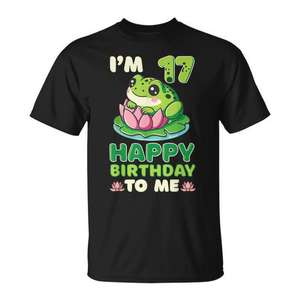 T-shirt pour le 17e anniversaire de Frog, motif Lily Pad, cadeau pour les adolescents amoureux de la nature - Product Image 1