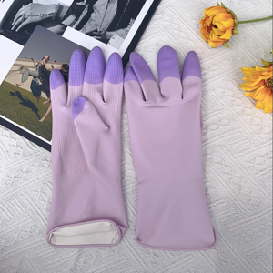Gants de ménage en <span class=keywords><strong>latex</strong></span> avec poignets étendus, gants de vaisselle durables pour le nettoyage de la cuisine, épais et imperméables - Product Image 1