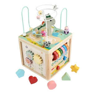 <span class=keywords><strong>Cube</strong></span> d'activités <span class=keywords><strong>en</strong></span> <span class=keywords><strong>bois</strong></span> 6-<span class=keywords><strong>en</strong></span>-1 Brain Boost, jouet Montessori labyrinthe de perles et trieur de formes pour tout-petits, idéal pour la maison et la maternelle - Product Image 5