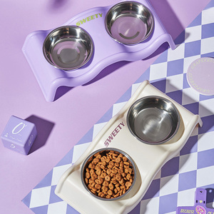 Stainless Pet <strong>Bowl</strong> Dog Cat Feeding Double <strong>Bowl</strong> Prevent Spills Silicone and Stainless Dowl <strong>Bowl</strong> - Product Image 2