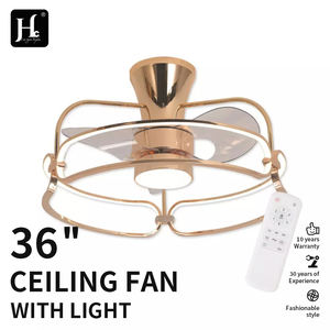 Ventilateur de plafond LED de luxe léger avec moteur DC et télécommande, luminaire moderne et simple pour chambre, salle à manger, salon - Product Image 2