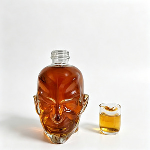 Flint Glass 700ml Botella Fabricantes Goblin Head Whisky Vodka Licor Corked Decanter Devil Halloween Decoración Personalizar - Product Image 5