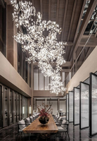 Le lustre de projet personnalisé d'éclairage de conception en laiton pour villa, hall d'entrée et escalier