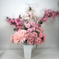 Buket Bunga Mawar Pink EG-A208, Bunga Peony Artifisial untuk Dekorasi Rumah dan Pernikahan