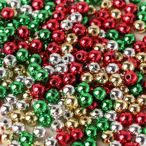 Round <b>Beads</b> Loose Spacer <b>Beads</b> Acrylic <b>Plastic</b> Resin Electroplated Painted For Bracelets Necklaces DIY Jewelry Making 6mm - Product Image 1