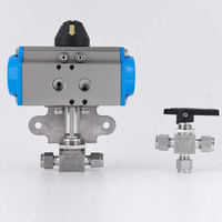 Vanne à boisseau sphérique pneumatique haute pression 413 bars en acier inoxydable, corps forgé 2 voies, 1/2 pouce, pour conduite de gaz GNC/GPL, Nai Lok 3000 psi