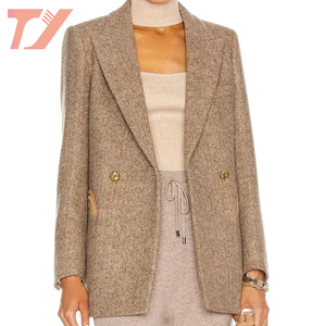 Giacca da <span class=keywords><strong>donna</strong></span> <span class=keywords><strong>a</strong></span> <span class=keywords><strong>righe</strong></span> monopetto stile personalizzato con risvolto lungo giacca Tweed <span class=keywords><strong>Blazer</strong></span> abbigliamento <span class=keywords><strong>donna</strong></span> - Product Image 2