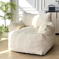 Canapé pouf en forme de L inclinable sur mesure, rembourrage en éponge, dossier haut, tissu en velours côtelé moderne, confort doux, salon