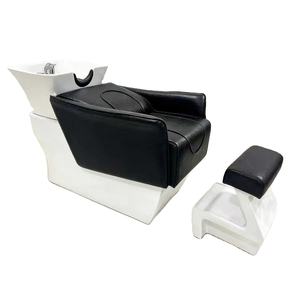 Nouveau lit de lavage semi-allongé haut de gamme pour salon de coiffure, avec bac en céramique, pour coiffure simple et rinçage des cheveux - Product Image 1