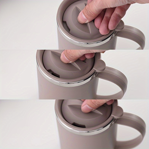Taza de Café de Acero Inoxidable con Aislamiento al Vacío, con Asa y Tapa, Antiderrames, Térmica, para Viajes, Oficina, Regalo - Product Image 5