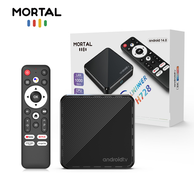 TV BOX Mortal H728 Android 14 8K Ultra Allwinner H728 Set Top Box 2.4G5.8G Dual WIFI Mail-G57  HDR10+ Streaming Media Player
