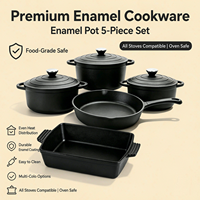 Ensemble de casseroles antiadhésives 5 pièces, casseroles et marmites résistantes au four, ensemble de casseroles pour cuisinière à induction et à gaz