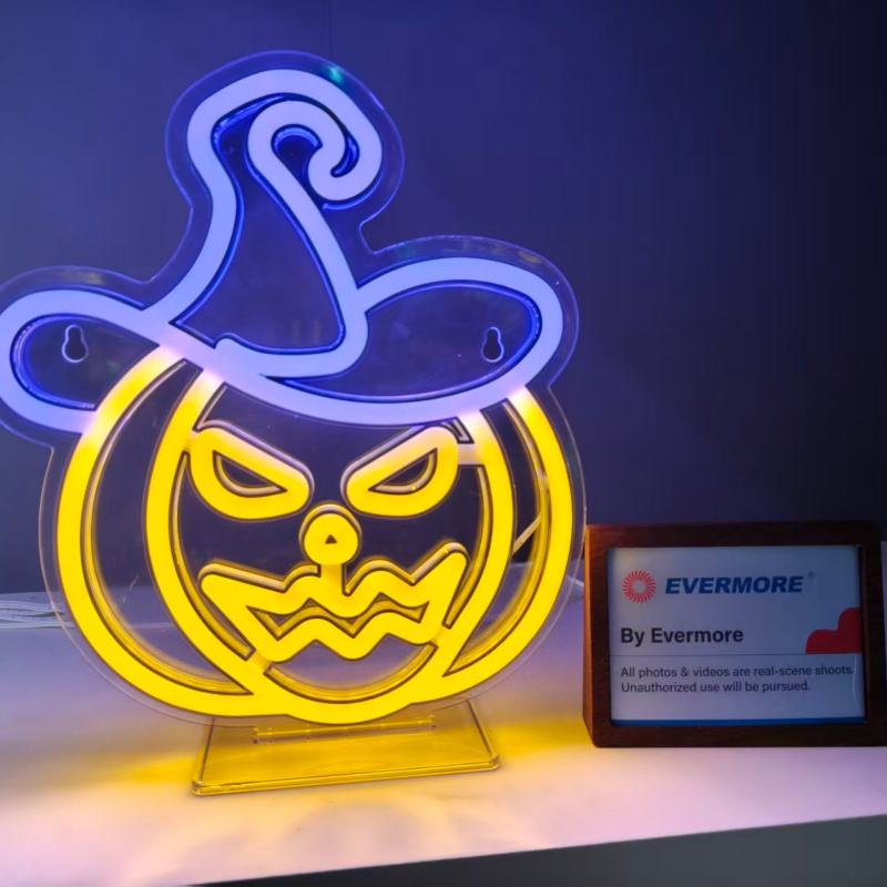 2025 New Cross-border LED Christmas Halloween Acrylic Neon Light Indoor Styling Atmosphere Light