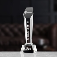 Trophée en cristal K9 transparent trapézoïdal personnalisé pour cadeaux d'affaires et de mariage, plaque en cristal sablée – Nouveauté Honor of Crystal