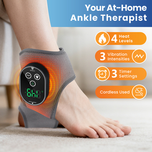 Cinturón de Masaje de Tobillo Eléctrico con Calor y Vibración, Marca Personalizada, Inalámbrico, Compresa Caliente para Alivio del Dolor - Product Image 2