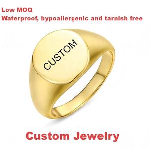 Wholesale Custom Logo Jewelry Personalized Smooth Stainless Steel <strong>Ring</strong> 18K PVD <strong>Gold</strong> Plated Long Color Retention Counple Jewelry - Product Image 1