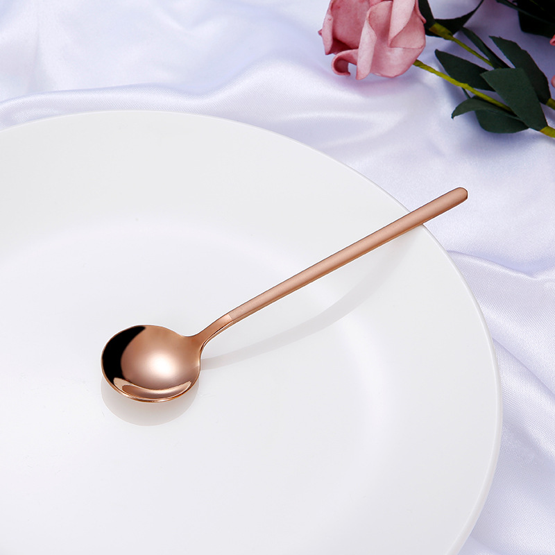 Cucchiaino corto in oro rosa