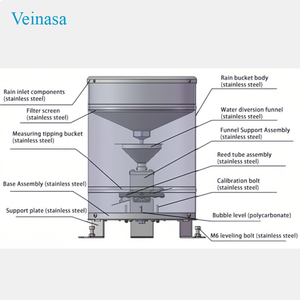 Pluviómetro de Cubeta Basculante Veinasa-RS04, Totalmente de Acero Inoxidable, Individual, para Agricultura y Silvicultura, Sensor de Pluviómetro Veinasa-RS04 - Product Image 5