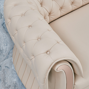 ضوء الفاخرة بعد أريكة جلدية حديثة من ثلاثة أشخاص غرفة المعيشة إيطاليا طقم أريكة الطبقة الأولى جلد البقر أريكة - Product Image 5