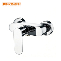 Mitigeur de douche et bain en laiton chromé, design moderne et minimaliste, 1 poignée, céramique, eau chaude et froide, pour salle de bain, douche, villa