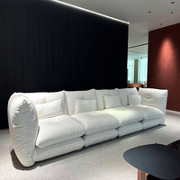 Canapé modulaire sectionnel en tissu chenille nordique de luxe à 3 places, canapé en forme de I moderne, ensemble de canapés nuage pour le salon