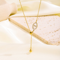 Nouveau Style coréen japonais élégant Simple collier en acier inoxydable pour les femmes lumière luxe tirer clavicule chaîne avec sens haut de gamme