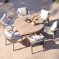 Ensemble de table et de chaises de salle à manger en teck massif, meubles de jardin et de terrasse pour restaurant, hôtel