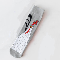 Nouvelles chaussettes unisexes tricotées absorbant la transpiration, décontractées, à imprimé animal, mi-mollet, mignonnes, tendance, amusantes et créatives, motif poulet, collection automne-hiver