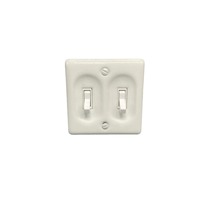 Interruptor de Palanca de Cerámica Retro Tipo 86, Enchufe de Control Simple/Doble, Panel Blanco para Casas de Huéspedes/Hoteles, Montaje en Pared