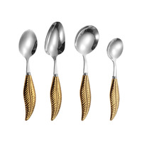 Couverts en acier inoxydable 304 avec manche en céramique, couteau à steak/fourchette/cuillère à café, ensemble de dessert pour hôtel