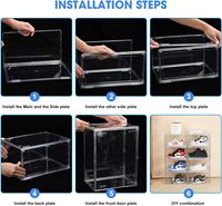 Boîtes à chaussures en acrylique empilables, boîtes à baskets spéciales pour chaussures de sport haut de gamme, boîte de présentation entièrement transparente à 360 degrés avec aimant