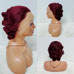 Promotion : Perruques Courtes Bouclées 13x4 Lace Frontal, Ondulées et Colorées, Prix de Gros, 100% Cheveux Humains, Offre Spéciale à 13,8 $ - Product Image 4