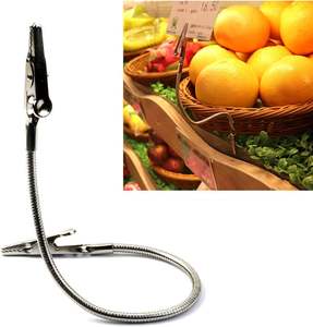 Clip à notes multifonctionnel à double tête en acier inoxydable argenté, avec long tuyau flexible de différentes tailles, porte-cartes pour messages, photos, mémos - Product Image 5