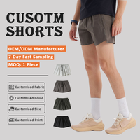 Shorts Bermuda en nylon extensible dans quatre directions, shorts de sport, shorts de course avec imprimé réfléchissant, poche zippée, shorts d'extérieur pour hommes