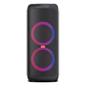 Enceintes de scène actives de grande puissance pour DJ, double 10 pouces, pour extérieur, karaoké, audio avec lumière flamme, FM, BT, enregistreur - Product Image 1