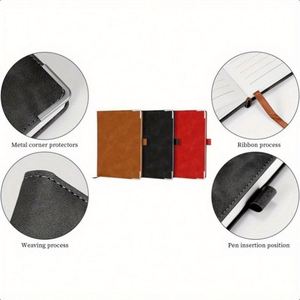 A5 Hardcover Notebook Set Premium Black Gift Box Smooth Writing No Ink Residue Pen Included Leather Cover 100 Sheets - Product Image 4