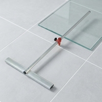 Couteau manuel à pousser pour carrelage de sol 1,8-2m, coupe-verre et carrelage en T à 45 degrés avec cinq roues pour verre de 3-12mm