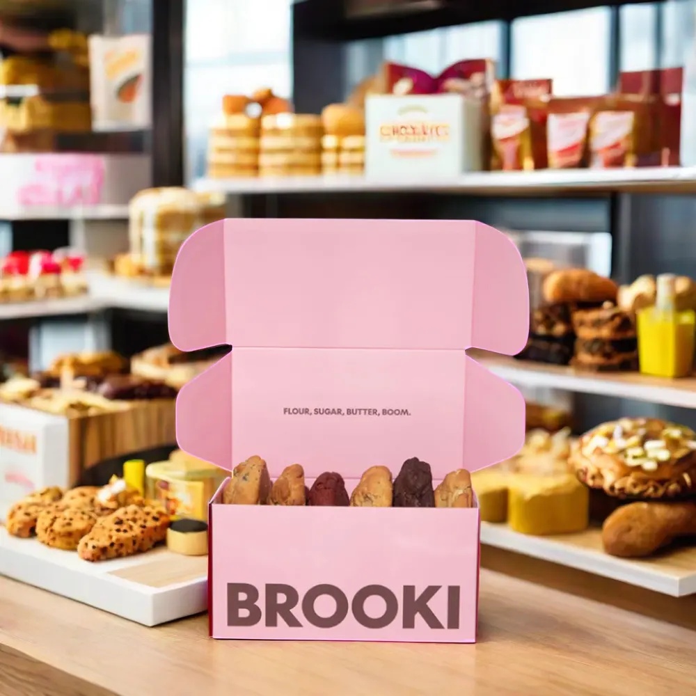OEM-Lieferung Donut Lebensmittel Schokolade Wellpappe Plätzchen-Schachtelverpackung kundenspezifische Versandboxen mit individuellem Logo